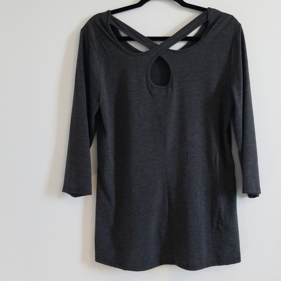 3/4 length Sleeves Top with Crisscross Detail - Picture 2 of 3